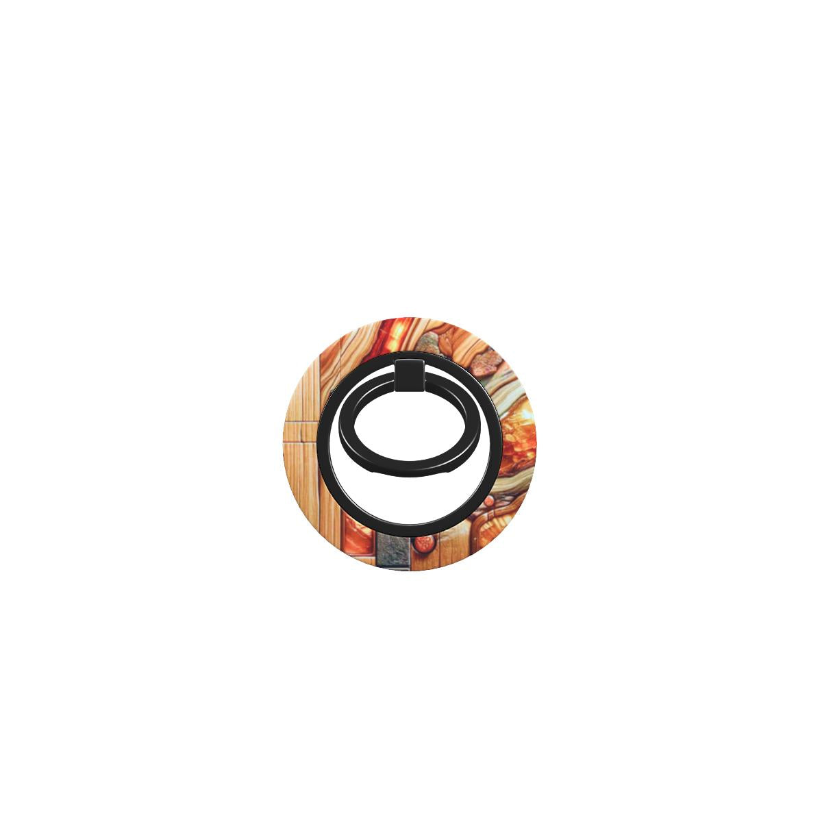 Phone Ring Holder: Amber Mosaic Timber