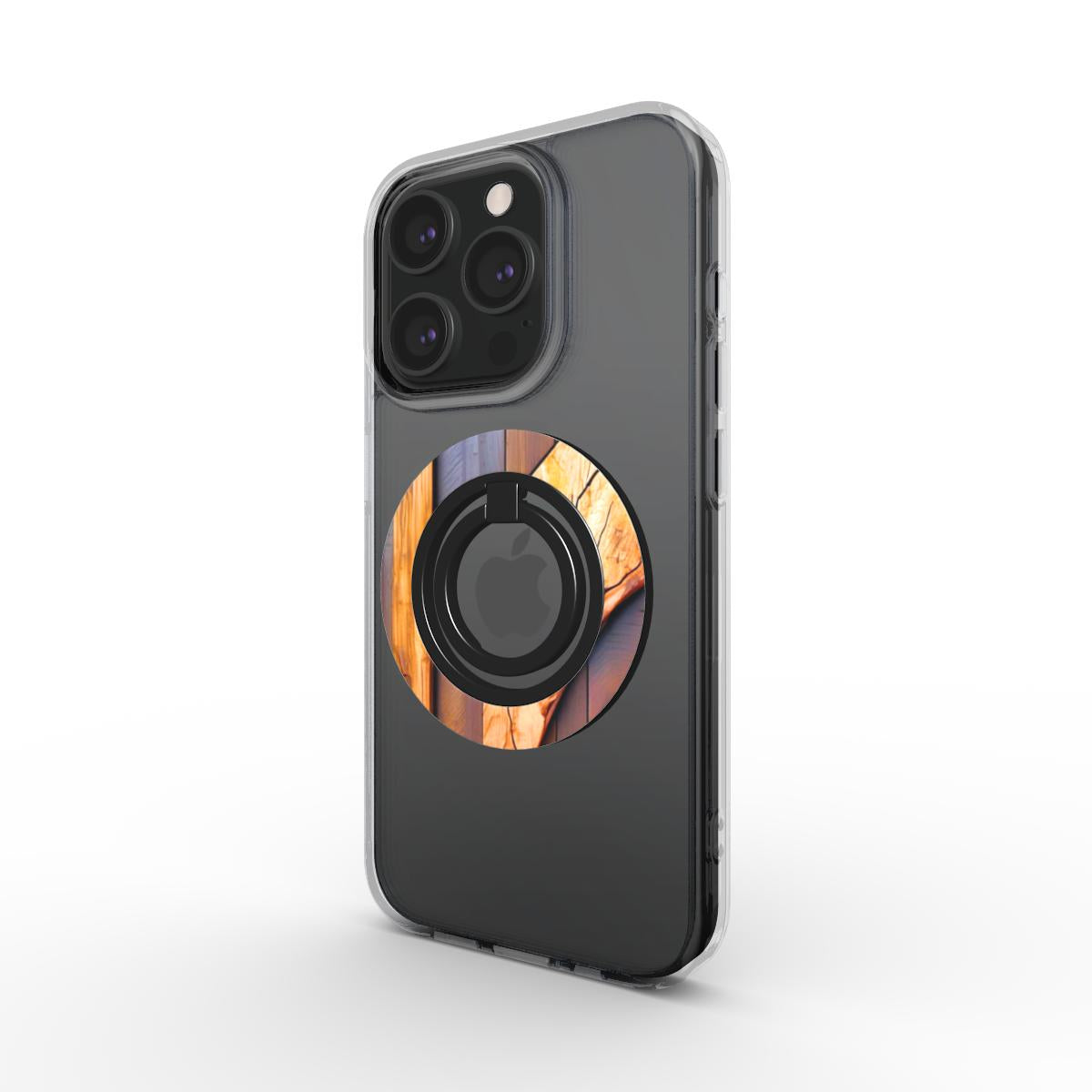 Phone Ring Holder: Walnut Mosaic Wood