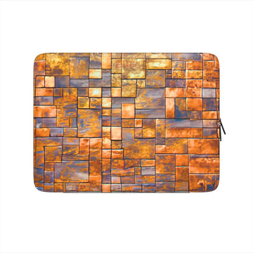 Laptop Sleeve: Brass Rustic Blocks