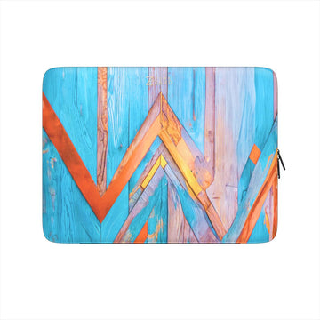 Laptop Sleeve: Turquoise Rustic Wood