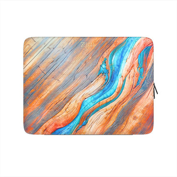 Laptop Sleeve: Azure Flow Rustic Timber